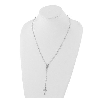 Sterling Silver Beaded Rosary Necklace – view 5