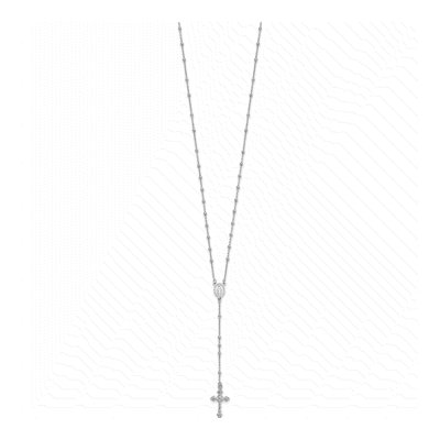 Sterling Silver Beaded Rosary Necklace – view 3