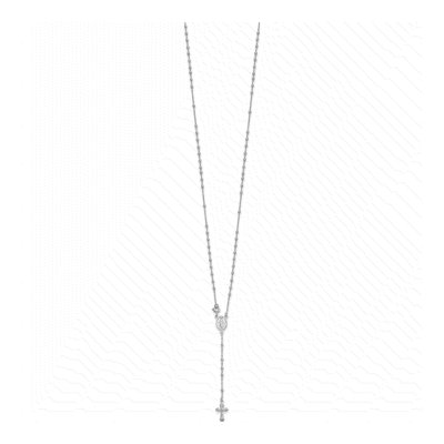 Sterling Silver Beaded Rosary Necklace – view 3