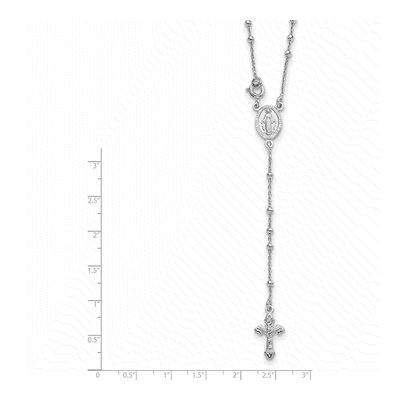 Sterling Silver Beaded Rosary Necklace – view 5