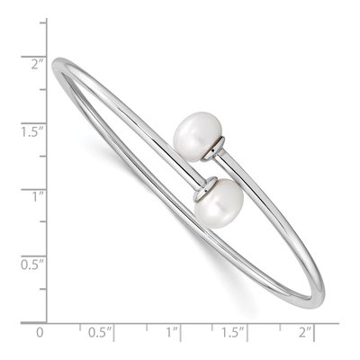 Sterling Silver Freshwater Cultured Pearl Cuff Bangle Bracelet – view 3