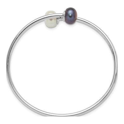Sterling Silver Freshwater Cultured Pearl Cuff Bangle Bracelet – view 2
