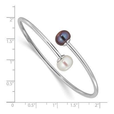 Sterling Silver Freshwater Cultured Pearl Cuff Bangle Bracelet – view 3