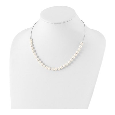 Sterling Silver Freshwater Pearl Necklace & Earring Set – view 4