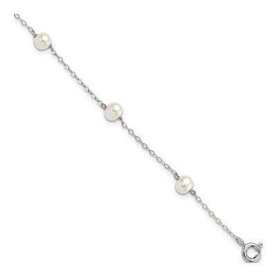 Sterling Silver Freshwater Cultured Pearl Station Bracelet