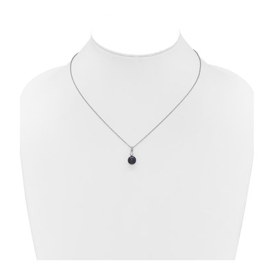 Sterling Silver Black Pearl Necklace & Earring Set – view 4