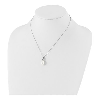 Sterling Silver Freshwater Pearl Necklace & Earring Set – view 4