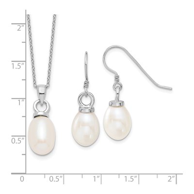Sterling Silver Freshwater Pearl Necklace & Earring Set – view 6