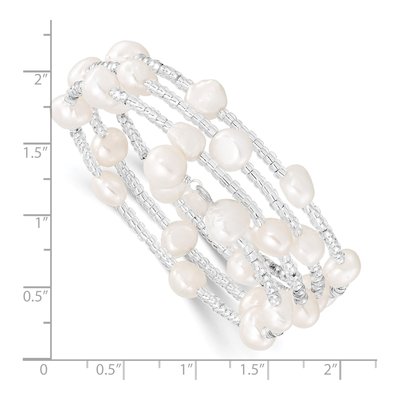 White Baroque Freshwater Pearl Wrap Bracelet – view 2