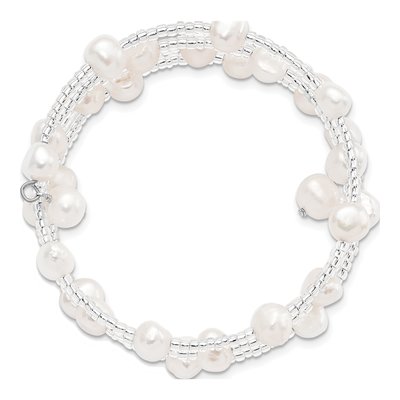 White Baroque Freshwater Pearl Wrap Bracelet – view 3