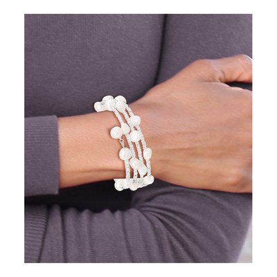 White Baroque Freshwater Pearl Wrap Bracelet – view 4