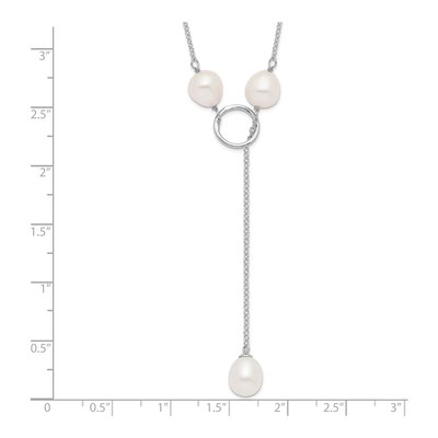Sterling Silver Freshwater Cultured Pearl Toggle Necklace – view 5