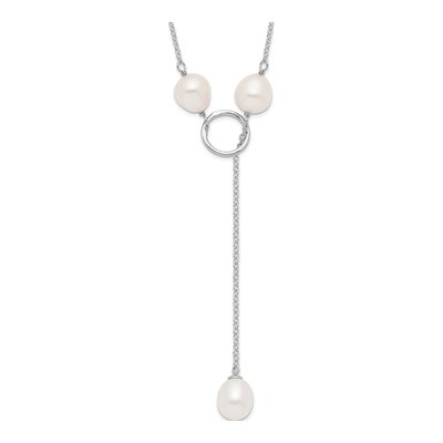 Sterling Silver Freshwater Cultured Pearl Toggle Necklace