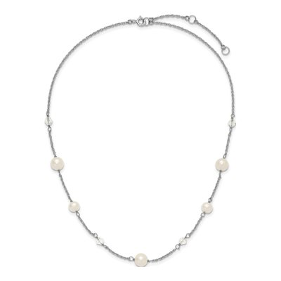 Sterling Silver Freshwater Cultured Pearl 5-Station Necklace – view 5