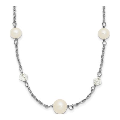 Sterling Silver Freshwater Cultured Pearl 5-Station Necklace