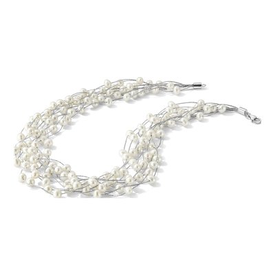 Sterling Silver Freshwater Cultured Pearl Multi Strand Necklace – view 6