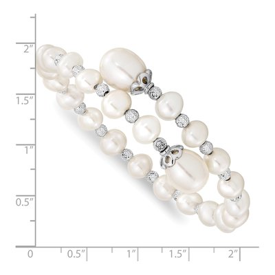 Sterling Silver Freshwater Cultured Pearl Wrap Bangle Bracelet – view 3
