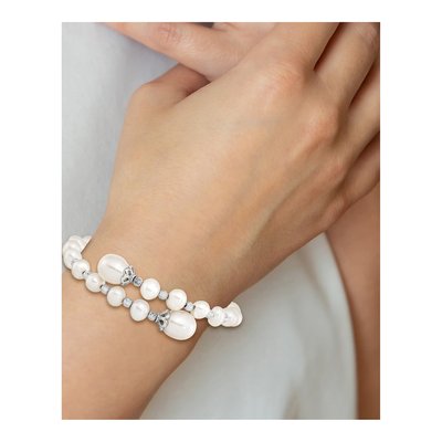Sterling Silver Freshwater Cultured Pearl Wrap Bangle Bracelet – view 4