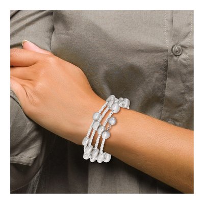 Grey Baroque Freshwater Pearl Wrap Bracelet – view 4