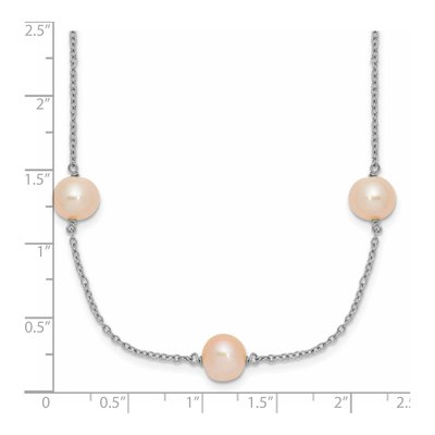 Sterling Silver Pink Freshwater Cultured Pearl Necklace – view 5