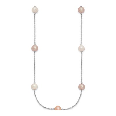 Sterling Silver Freshwater Cultured Pearl Multi-Color Necklace – view 3