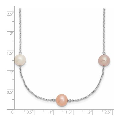 Sterling Silver Freshwater Cultured Pearl Multi-Color Necklace – view 4
