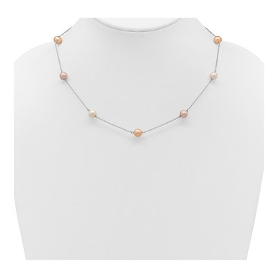 Sterling Silver Freshwater Cultured Pearl Multi-Color Necklace – view 5