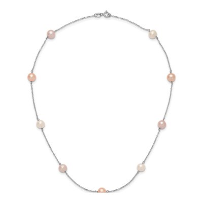 Sterling Silver Freshwater Cultured Pearl Multi-Color Necklace – view 6