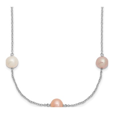 Sterling Silver Freshwater Cultured Pearl Multi-Color Necklace