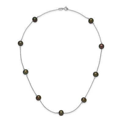 Sterling Silver Black Freshwater Cultured Pearl Necklace – view 5
