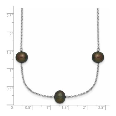 Sterling Silver Black Freshwater Cultured Pearl Necklace – view 6