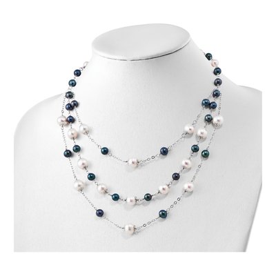 Sterling Silver Freshwater Cultured Pearl Layered Necklace – view 3