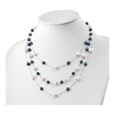 Sterling Silver Freshwater Cultured Pearl Layered Necklace – view 4