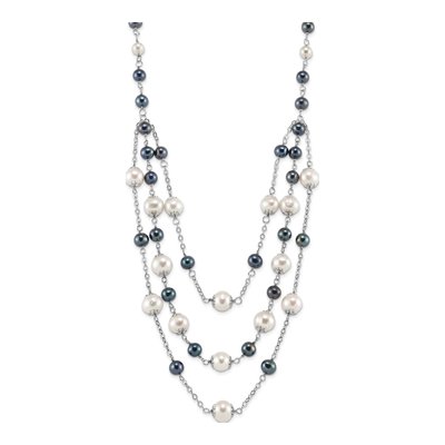Sterling Silver Freshwater Cultured Pearl Layered Necklace