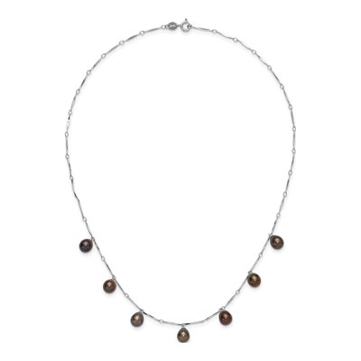 Sterling Silver Black Freshwater Cultured Pearl Dangle Necklace – view 6