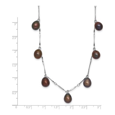 Sterling Silver Black Freshwater Cultured Pearl Dangle Necklace – view 7