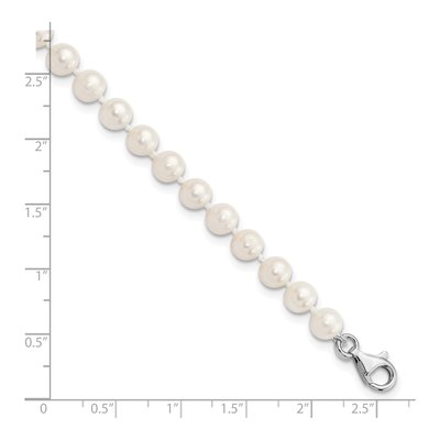 Sterling Silver Freshwater Cultured Pearl Near-Round Anklet – view 3
