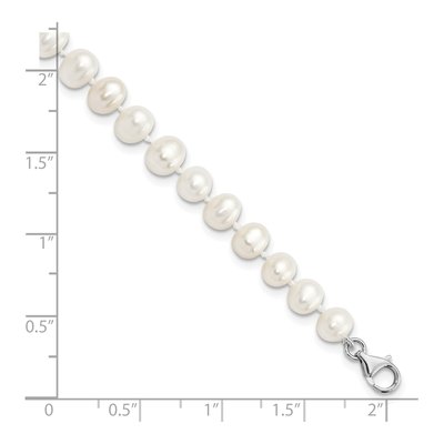 Sterling Silver Freshwater Cultured Pearl Near-Round Anklet – view 3