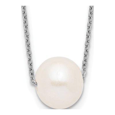 Sterling Silver Freshwater Cultured Pearl Near-Round Necklace