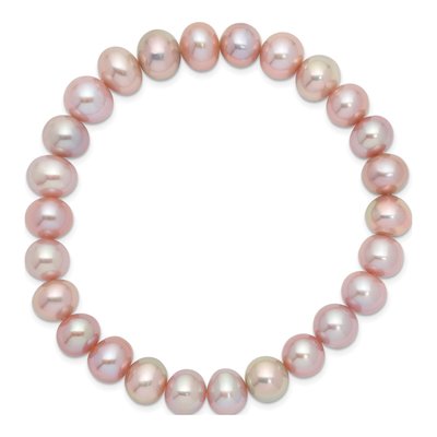 Pink Freshwater Pearl Stretch Bracelet, 7.5" – view 2