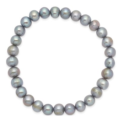 Grey Freshwater Pearl Stretch Bracelet – view 2