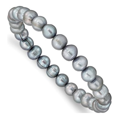 Grey Freshwater Pearl Stretch Bracelet