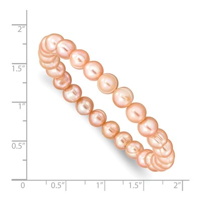 Pink Freshwater Pearl Stretch Bracelet, 7 In – view 3
