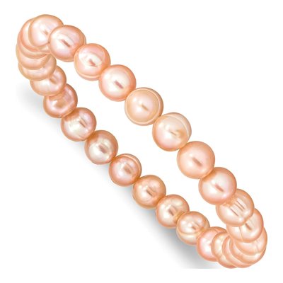 Pink Freshwater Pearl Stretch Bracelet, 7 In