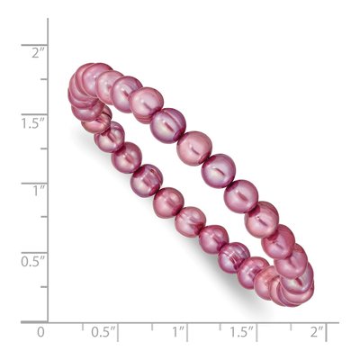 Rose Freshwater Pearl Stretch Bracelet, 7 In – view 3