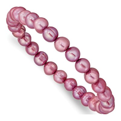 Rose Freshwater Pearl Stretch Bracelet, 7 In