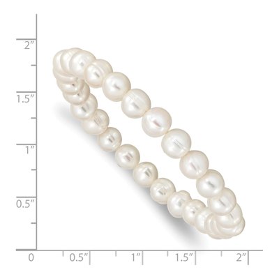 White Freshwater Pearl Stretch Bracelet, 7 In – view 3