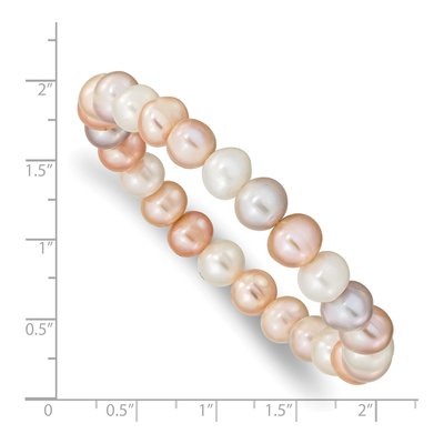 Multi-Color Freshwater Pearl Stretch Bracelet – view 3