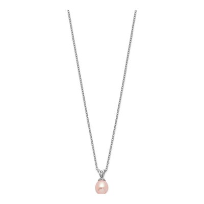 Sterling Silver Pink Freshwater Cultured Pearl Girls' Necklace – view 3