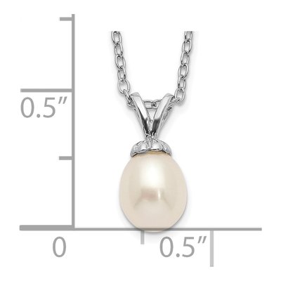 Sterling Silver Freshwater Cultured Pearl Girls' Necklace – view 4